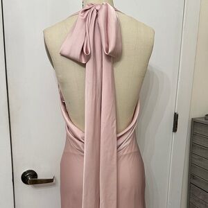 BHLDN Blush Pink Draped Halter Gown